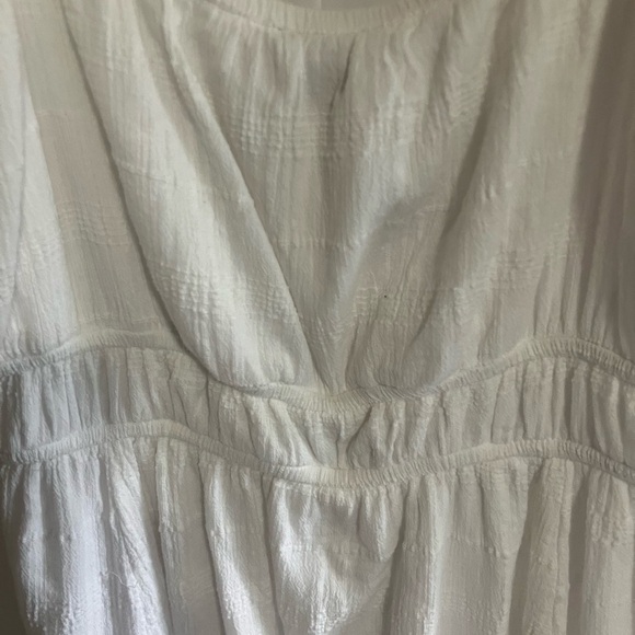 Torrid Midi Gauzy Lined Sun Dress Pockets White Beachy Cottagecore Ruffle 1X - Picture 4 of 12